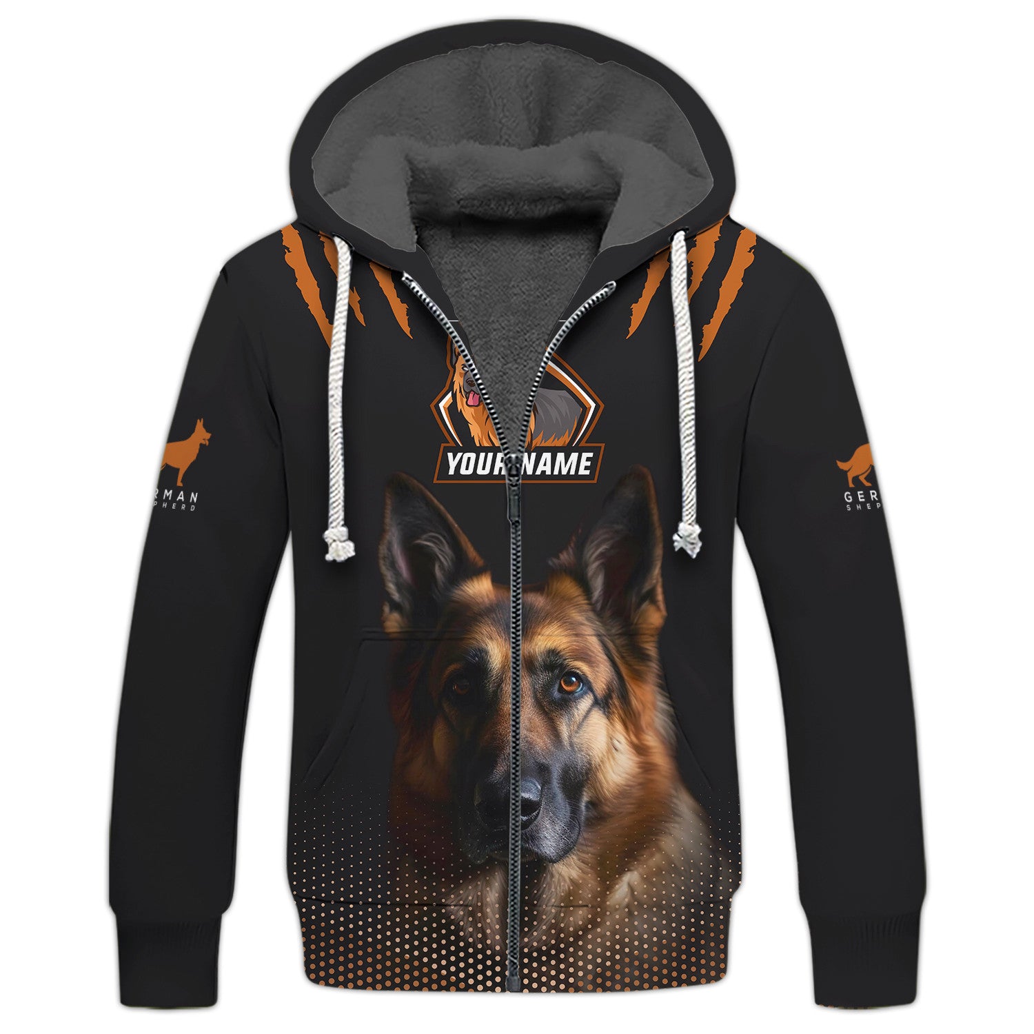 German Shepherd Lovers Zipper Hoodie German Shepherd Custom 3D Zipper Hoodie