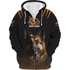 German Shepherd Lovers Zipper Hoodie German Shepherd Custom 3D Zipper Hoodie