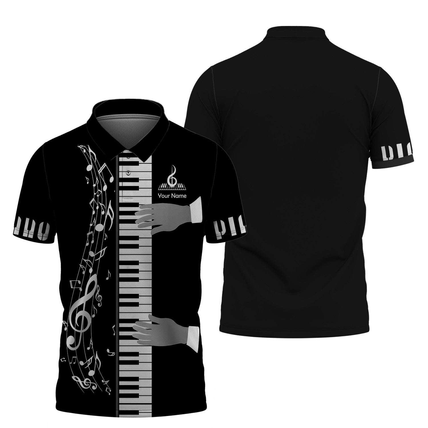 Music Note Piano Keys Custom Name 3D Shirt Gift For Piano Lovers