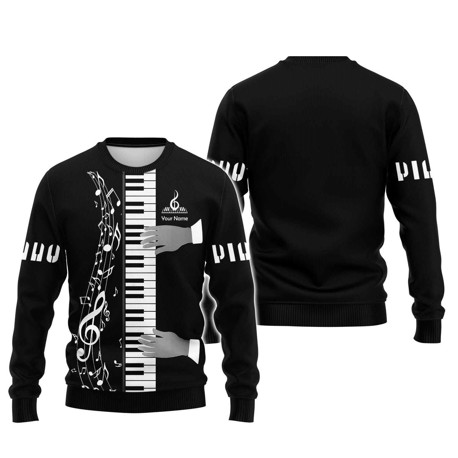 Music Note Piano Keys Custom Name 3D Shirt Gift For Piano Lovers