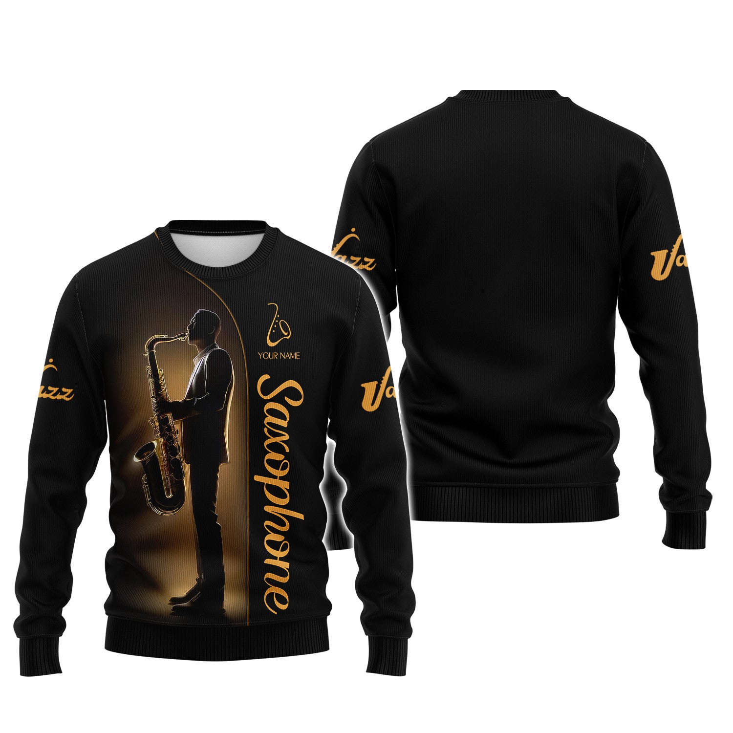 A Man Playing A Saxophone Custom Name 3D Zipper Hoodie Gift For Saxophone Lovers