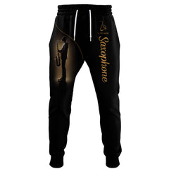 A Man Playing A Saxophone Custom Name 3D Sweatpants Gift For Saxophone Lovers