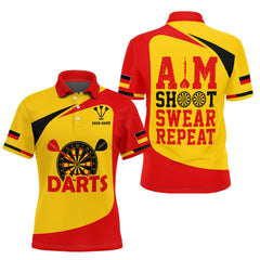 Aim Shoot Swear Repeat German Darts 3D Personalized Gift