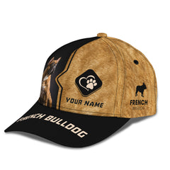 French Bulldog Personalized Name 3D Classic Cap Gift For French Bulldog Lovers