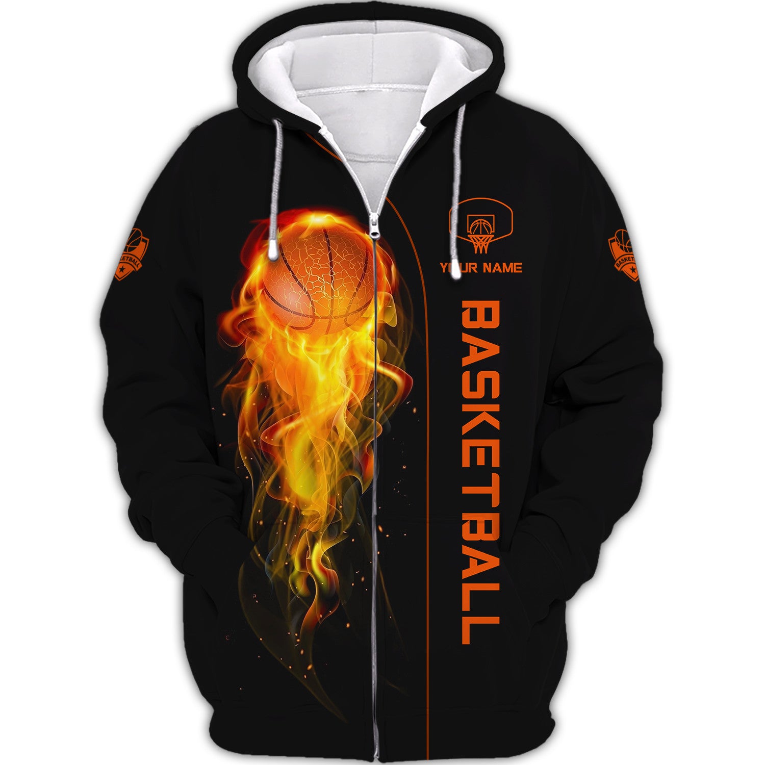 Basketball Custom Tee Shirts Fire Basketball 3D Shirts