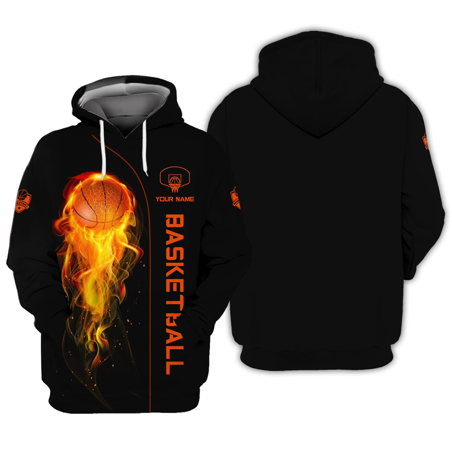 Basketball Custom Tee Shirts Fire Basketball 3D Shirts