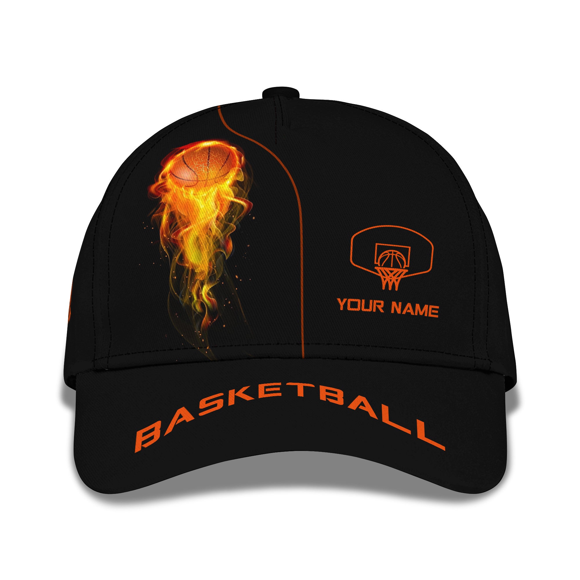 Basketball Custom Zipper Hoodie Fire Basketball 3D Zipper Hoodie