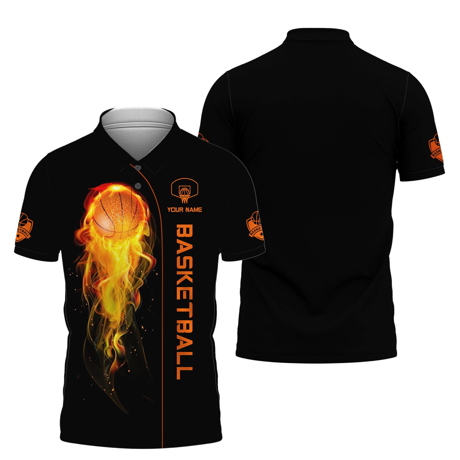 Basketball Custom Tee Shirts Fire Basketball 3D Shirts