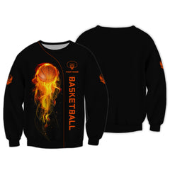 Basketball Custom Tee Shirts Fire Basketball 3D Shirts