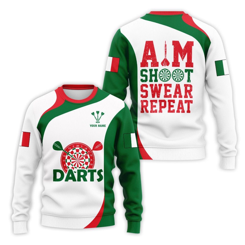 Italy Darts 3D Personalized Apparel Gift For Darts Lovers