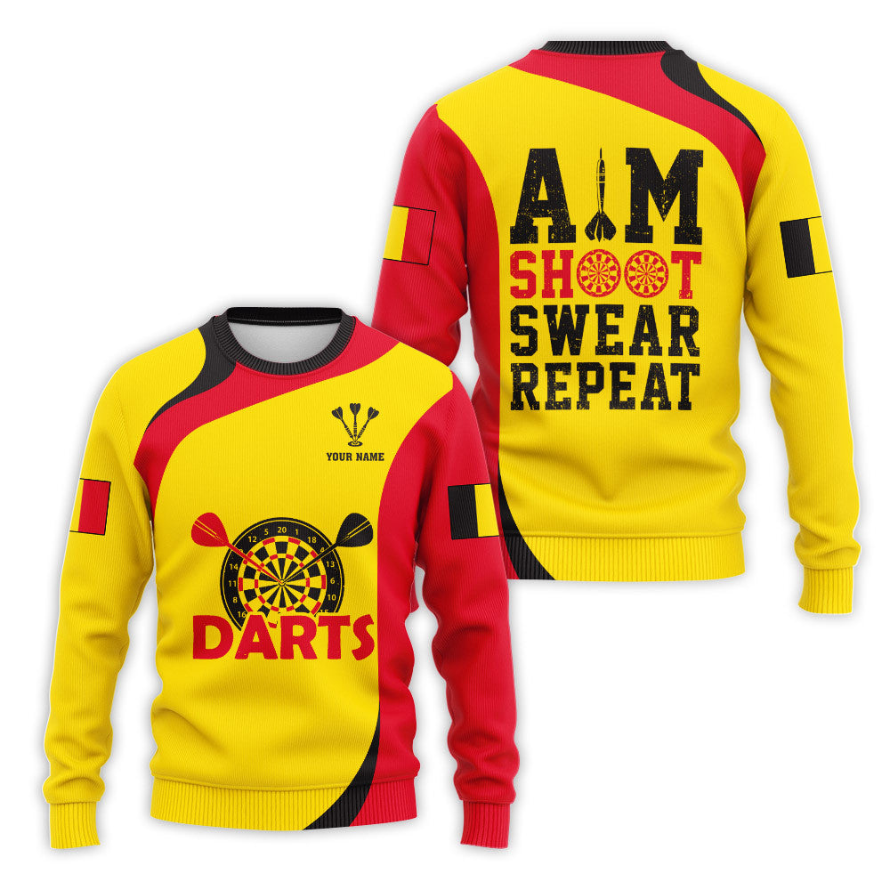 Belgium Darts 3D Personalized Apparel Gift For Darts Lovers