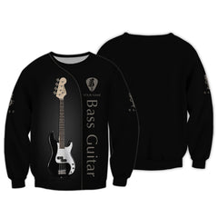 Bass Guitar Personalized Name 3D Zipper Hoodie Gift For Guitar Lovers