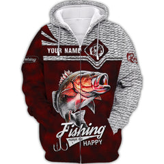 Fishing Make Me Happy Personalized Name 3D Shirt For Men & Woman Love Fishing