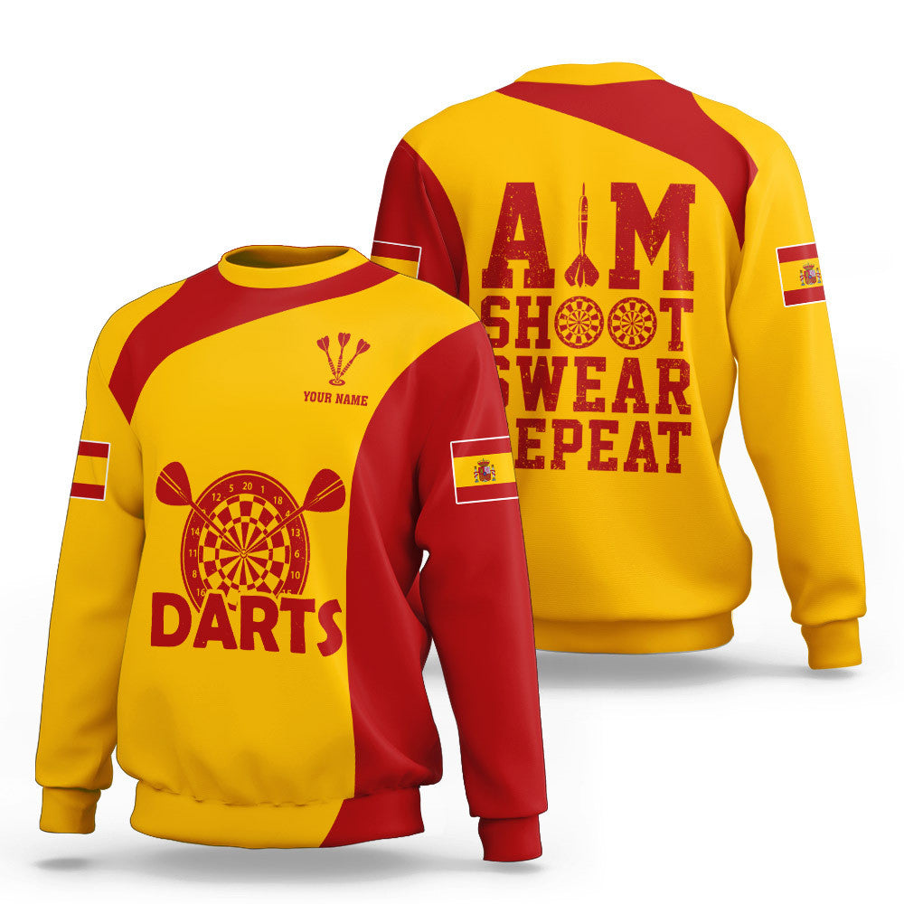 Spain Darts 3D Personalized Apparel Gift For Darts Lovers