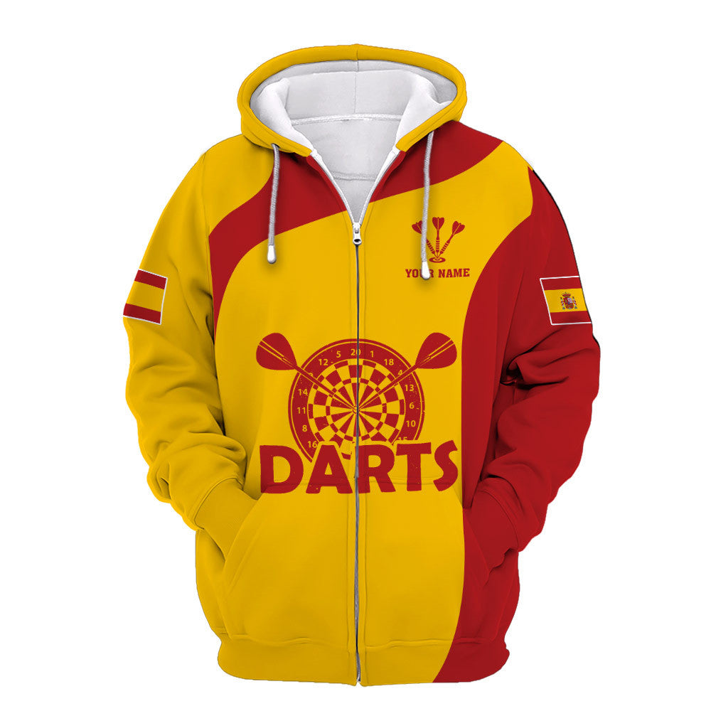 Spain Darts 3D Personalized Apparel Gift For Darts Lovers