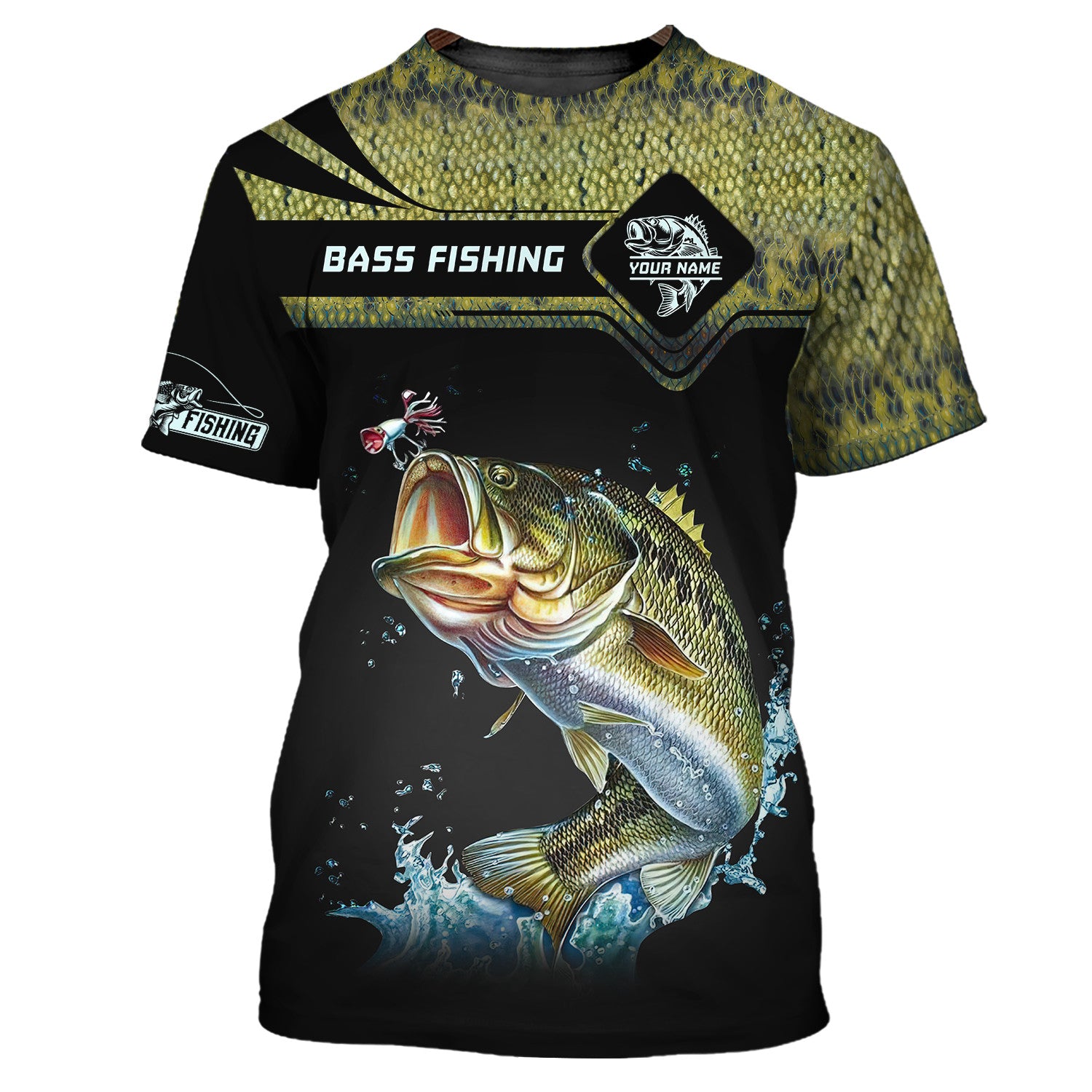 Bass Fishing Custom Name 3D Zipper Hoodie Gift For Fishing Lovers