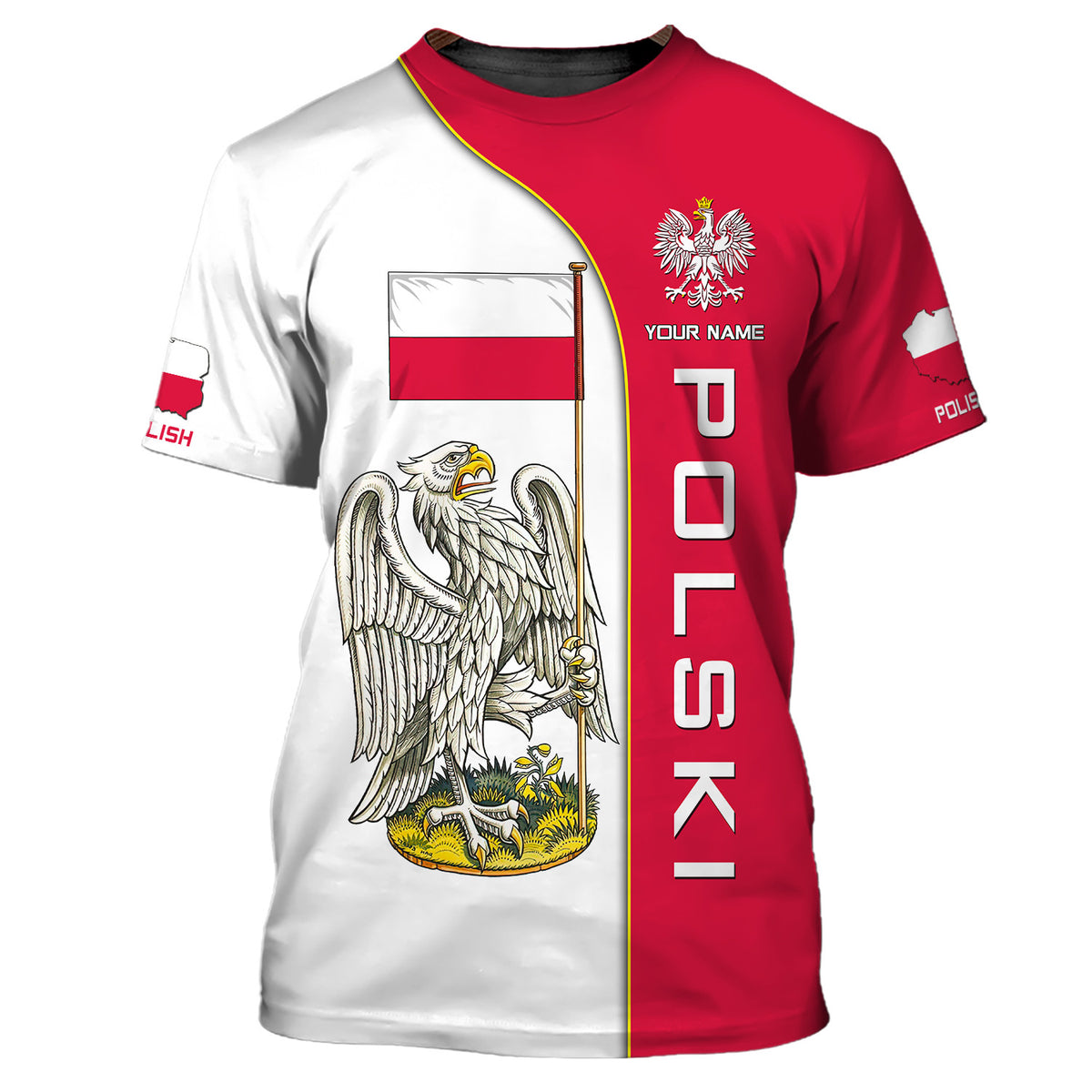 Custom Name Polish 3D Shirt Personalized Name Poland Polski Shirts