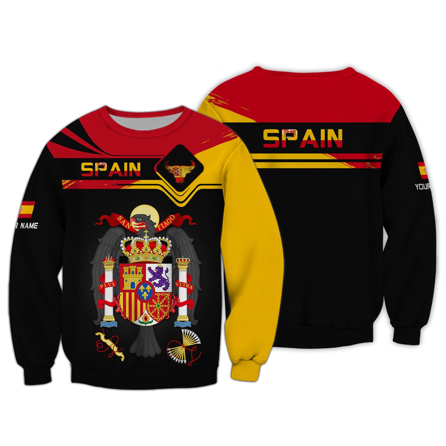 Custom Name Spain 3D Zipper Hoodie Personalized Name Gift For Spain Lovers