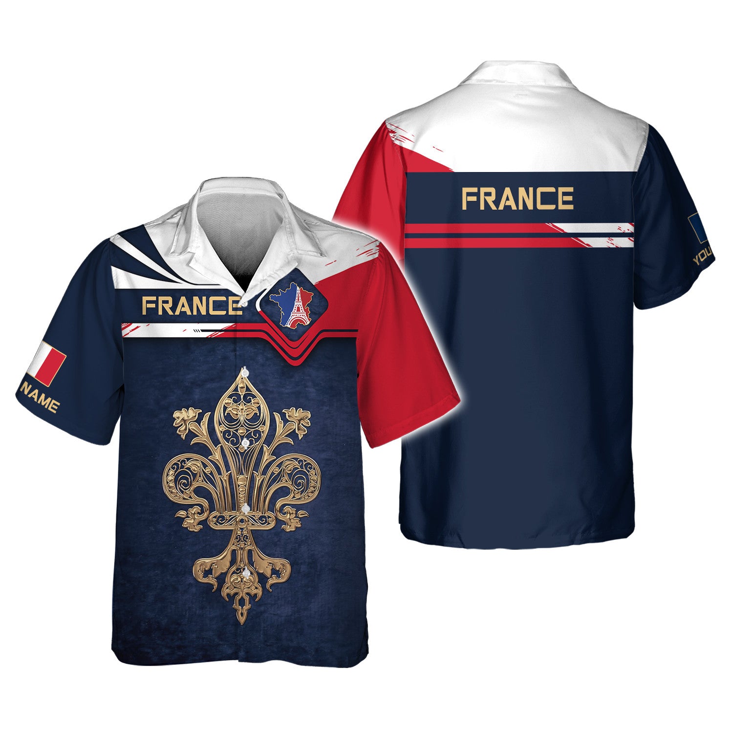 France Personalized Name 3D Shirts Custom Gift For France Lovers