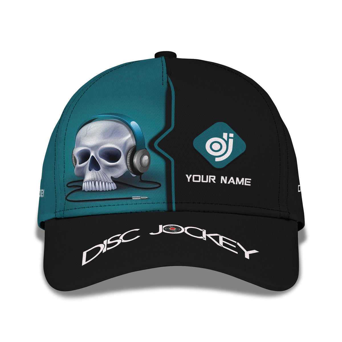 Music Skull Disc Jockey Personalized Name 3D DJs Classic Cap