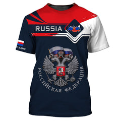 Russia Personalized Name 3D Shirts Custom Gift For Russia Lovers