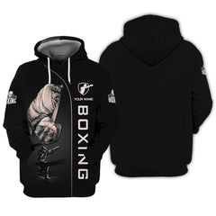 Personalized Boxing 3D Zipper Hoodie Boxing Zipper Hoodie Gifts for Boxing Lovers