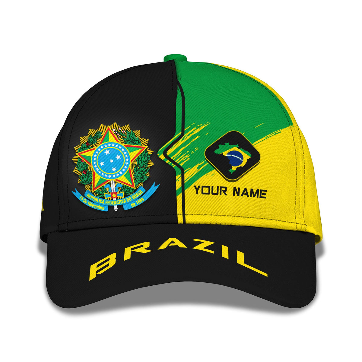 Custom Name 3D Brazil Classic Cap Personalized Gift For Brazil Lovers