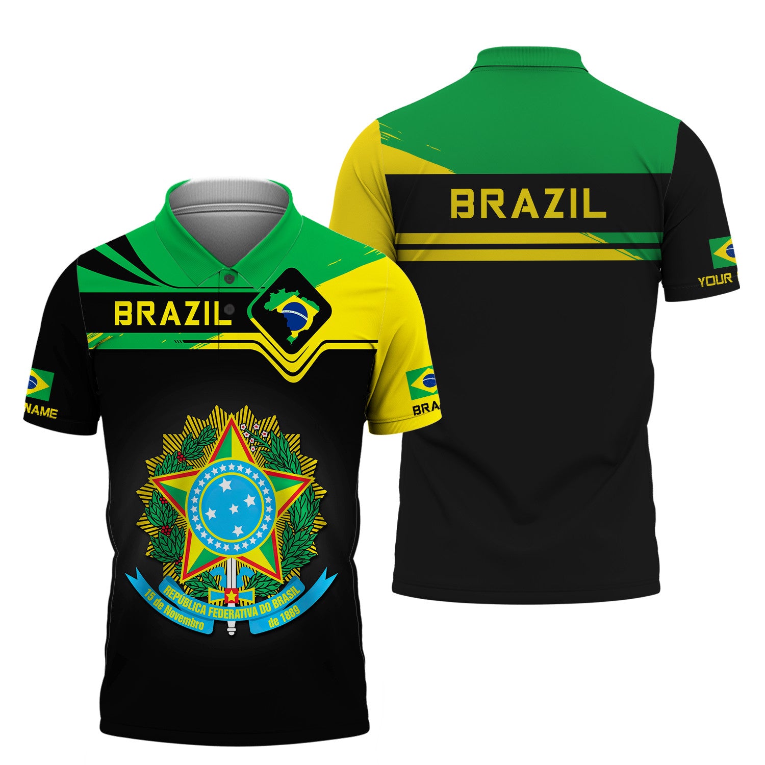 Custom Name 3D Brazil Shirts Personalized Gift For Brazil Lovers