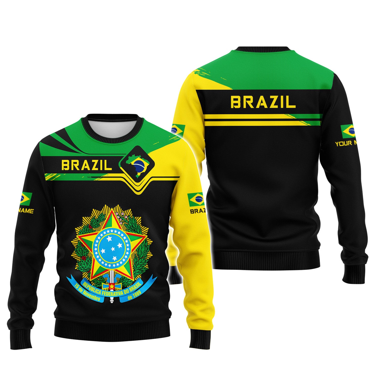 Custom Name 3D Brazil Shirts Personalized Gift For Brazil Lovers