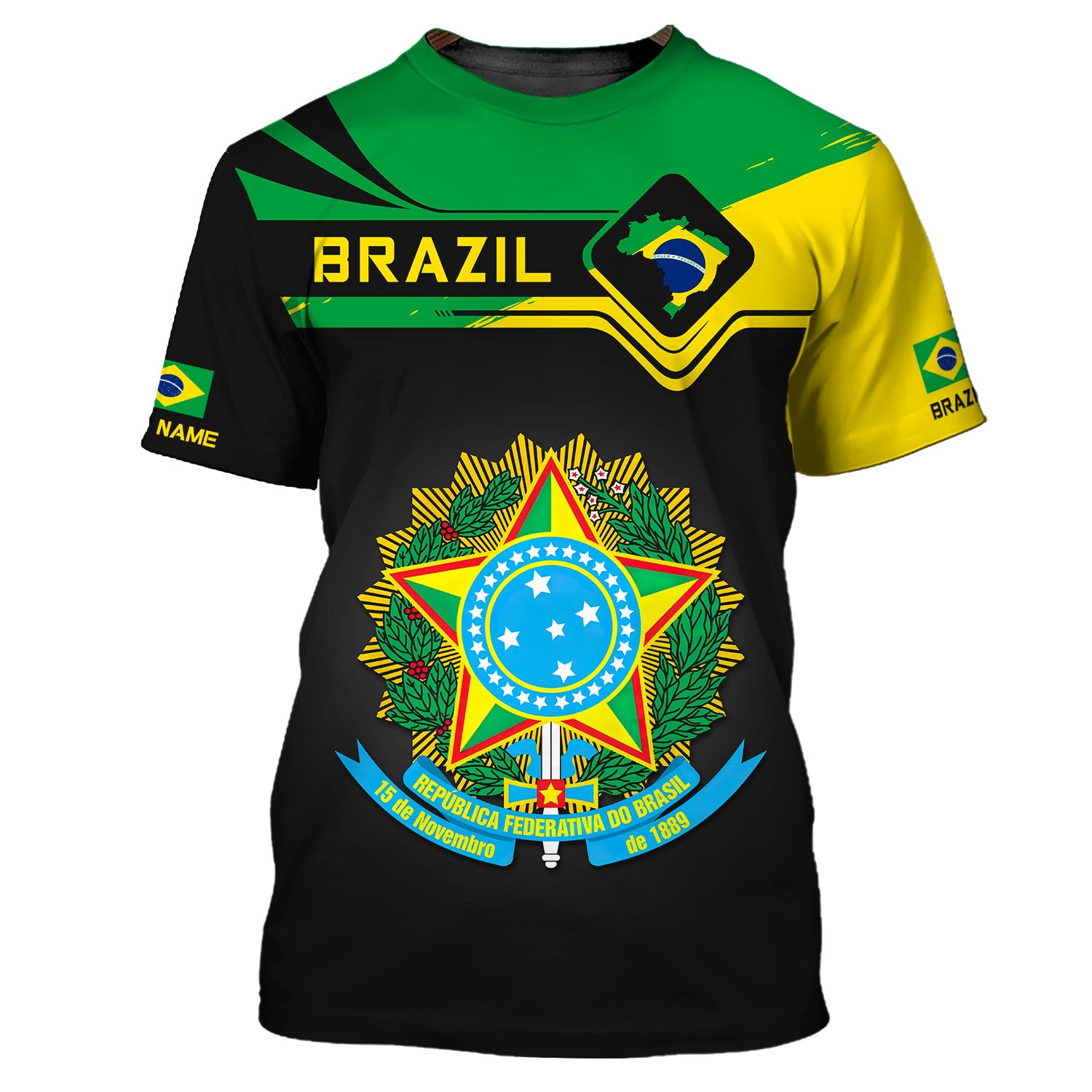 Custom Name 3D Brazil Zipper Hoodie Personalized Gift For Brazil Lovers