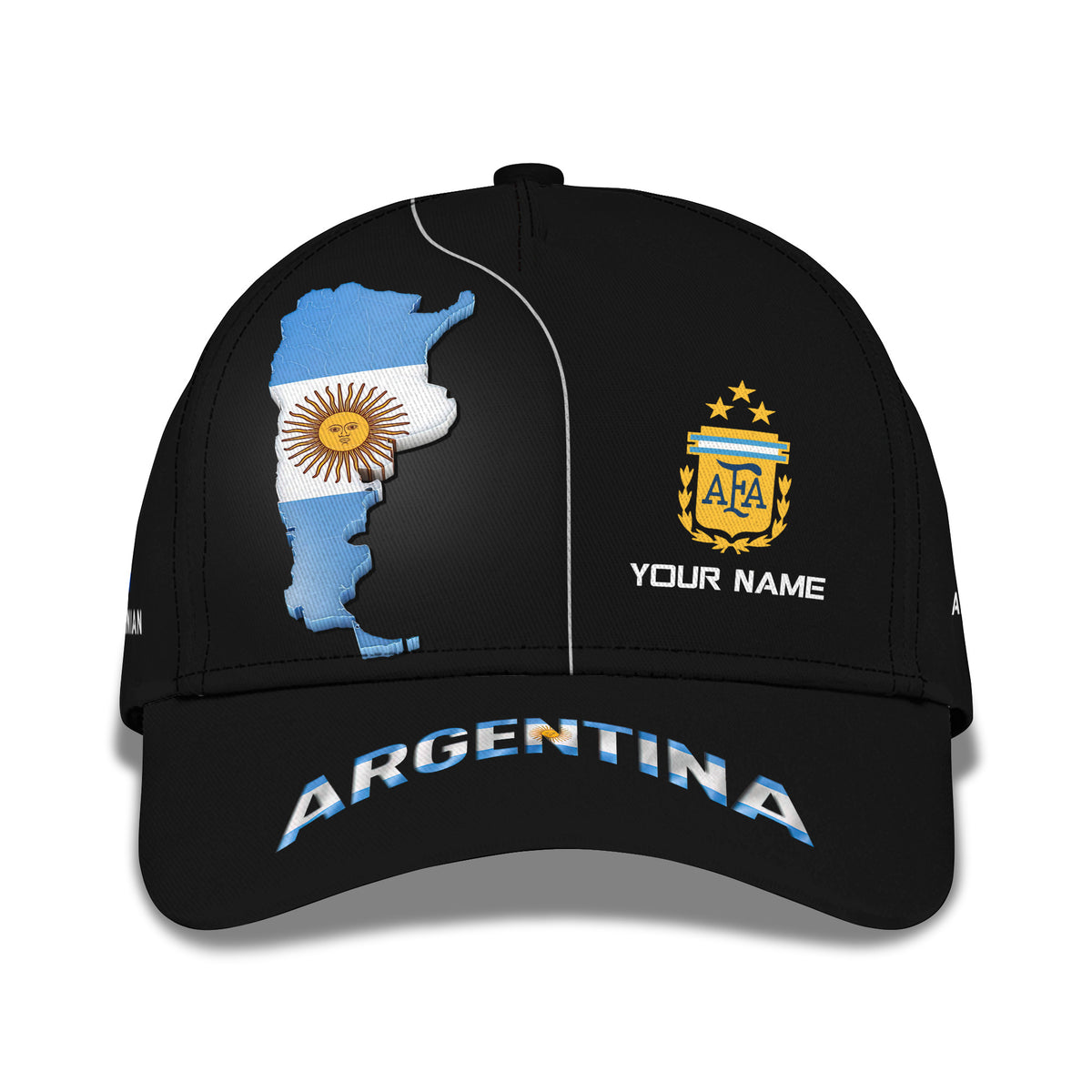 Argentina Personalized Name 3D Classic Cap Custom Name Gift For Argentina Lovers