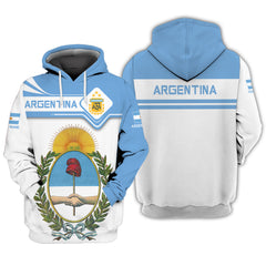 Custom Name 3D Argentina Zipper Hoodie Personalized Gift For Argentina Lovers