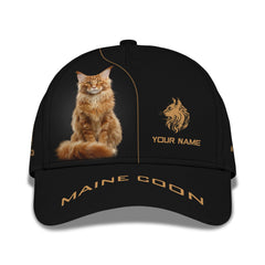 Maine Coon Personalized Name 3D Classic Cap Gift For Cat Lovers