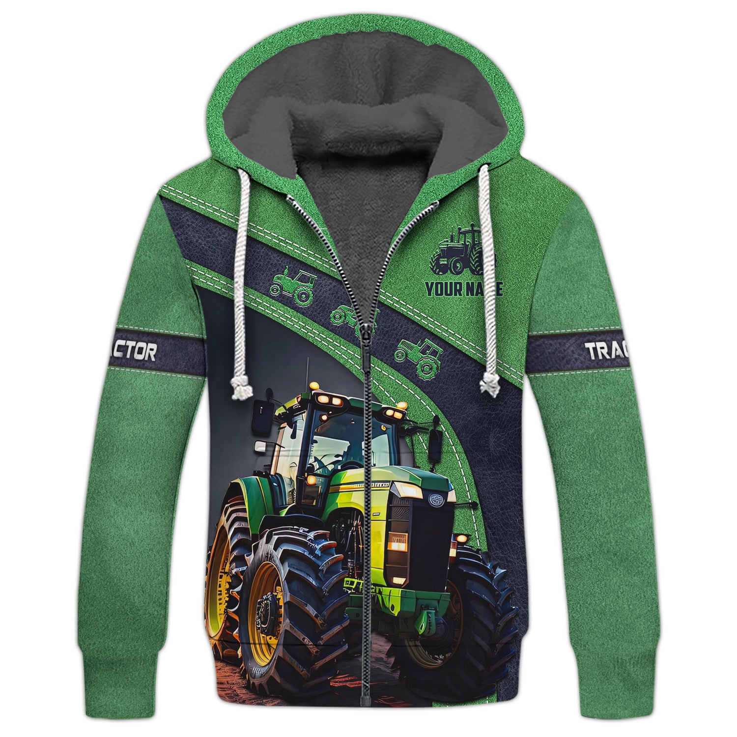 Tractor Personalized Name 3D Zipper Hoodie John Deere Gift For Jeep Lovers