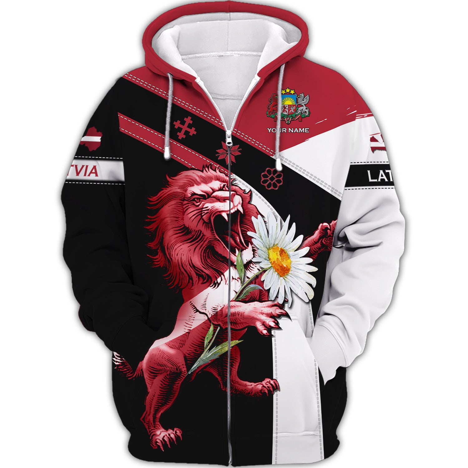 Coat Of Arms Of Latvia Personalized Name 3D Latvia Shirts