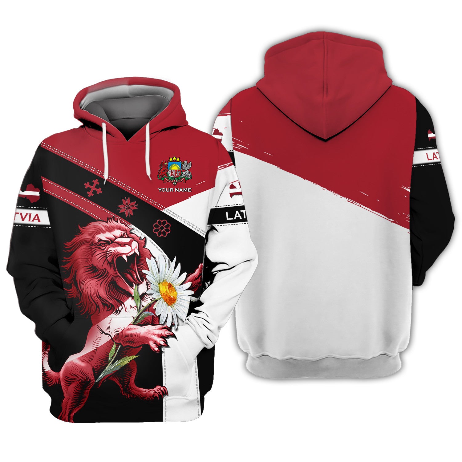 Coat Of Arms Of Latvia Personalized Name 3D Latvia Shirts