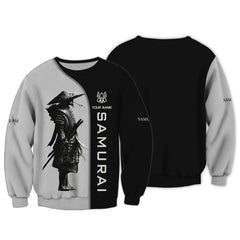 Samurai Personalized Name 3D Zipper Hoodie Custom Gift For Samurai Lovers