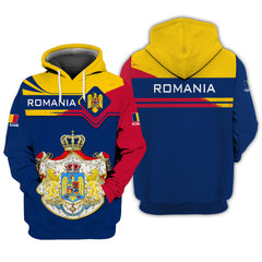 Romania Personalized Name 3D Zipper Hoodie Gift For Romania Lovers