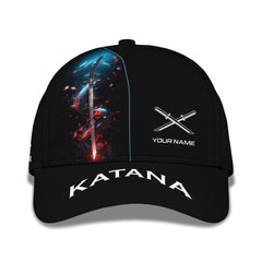 Katana Samurai Personalized Name 3D Classic Cap Custom Gift For Katana Lovers