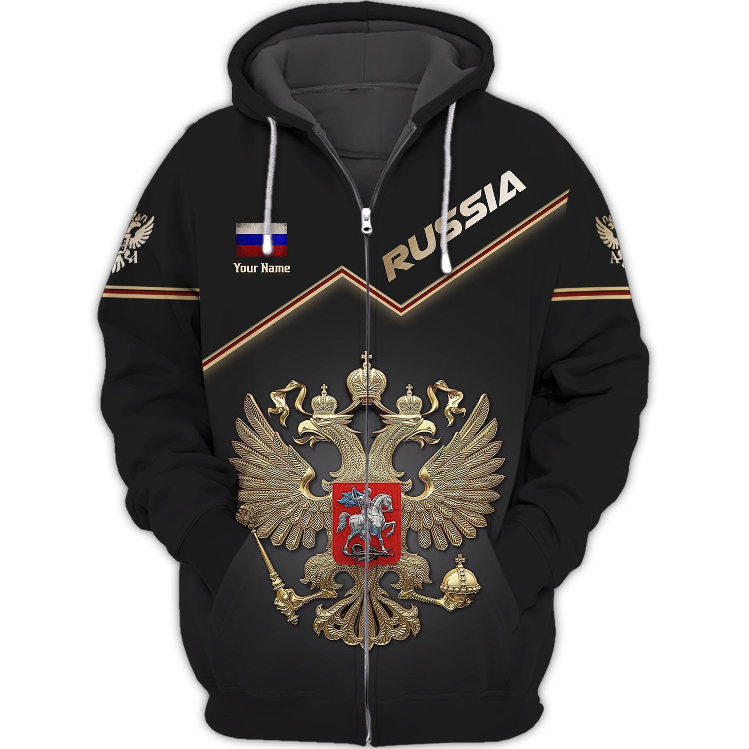 Russia Personalized Name 3D Shirt Custom Gift For Russia Lovers