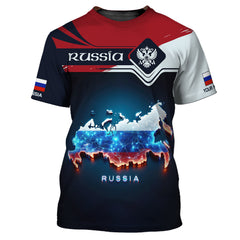 Custom Name 3D Russia Shirts Personalized Gift For Russia Lovers