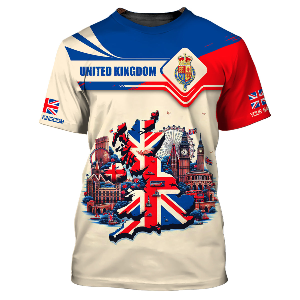 Custom Name UK 3D Full Print Shirt Personalized Gift For United Kingdom Lovers