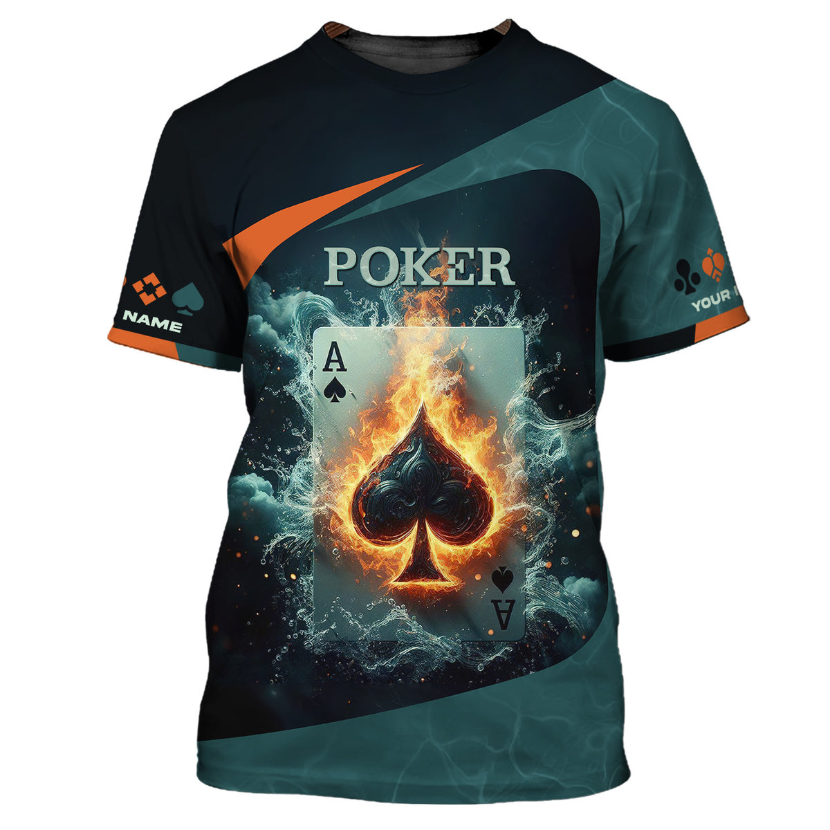 Aces Of Spades Personalized Name Poker Shirt Gift For Poker Lovers