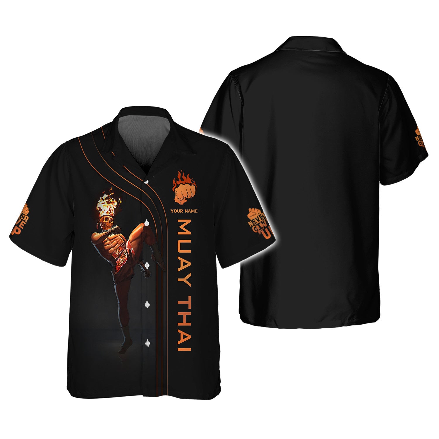 Muay Thai Fire Man Personalized Name Shirt Gift For Muay Thai Lovers