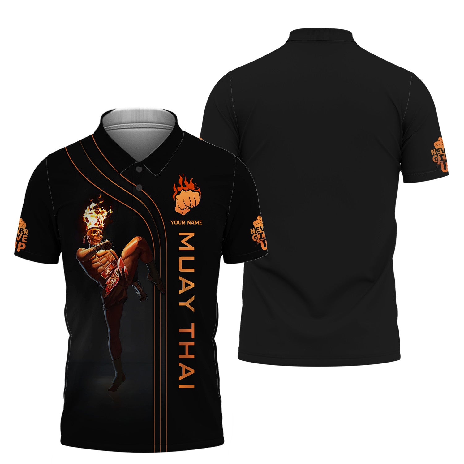 Muay Thai Fire Man Personalized Name Shirt Gift For Muay Thai Lovers