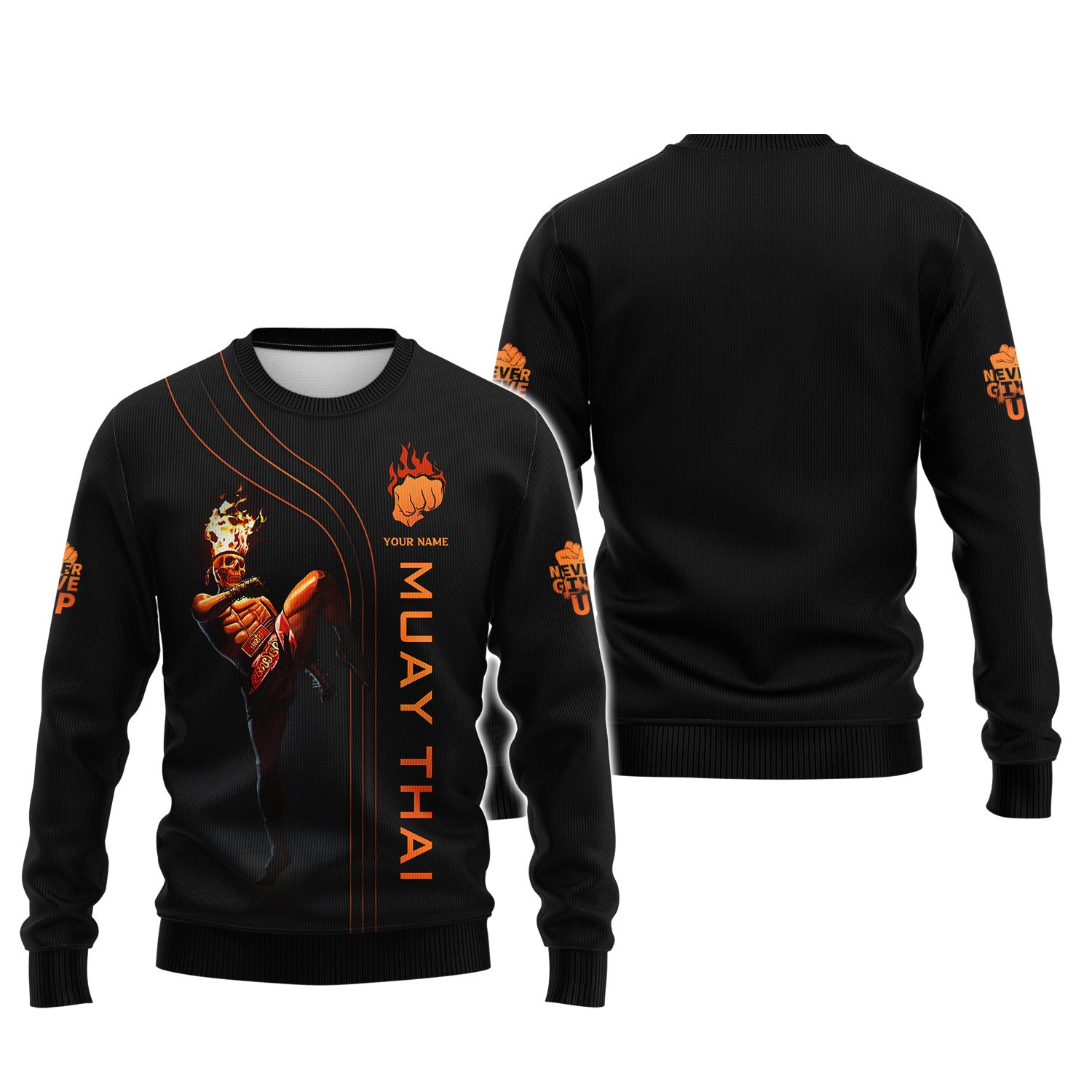 Muay Thai Fire Man Personalized Name Shirt Gift For Muay Thai Lovers