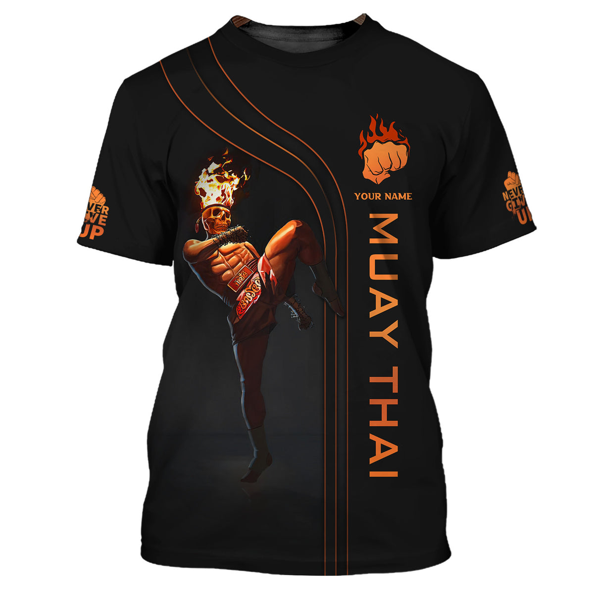 Muay Thai Fire Man Personalized Name Shirt Gift For Muay Thai Lovers