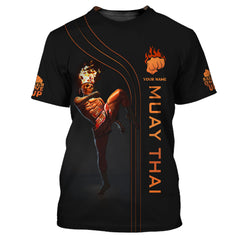 Muay Thai Fire Man Personalized Name Zipper Hoodie Gift For Muay Thai Lovers