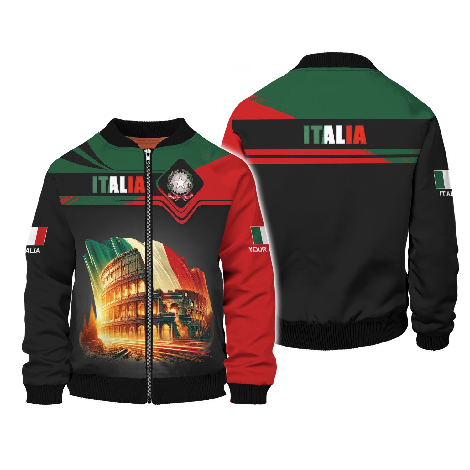 Colosseum Italy Personalized Name 3D Full Print Zipper Hoodie Gift For Italy Lovers