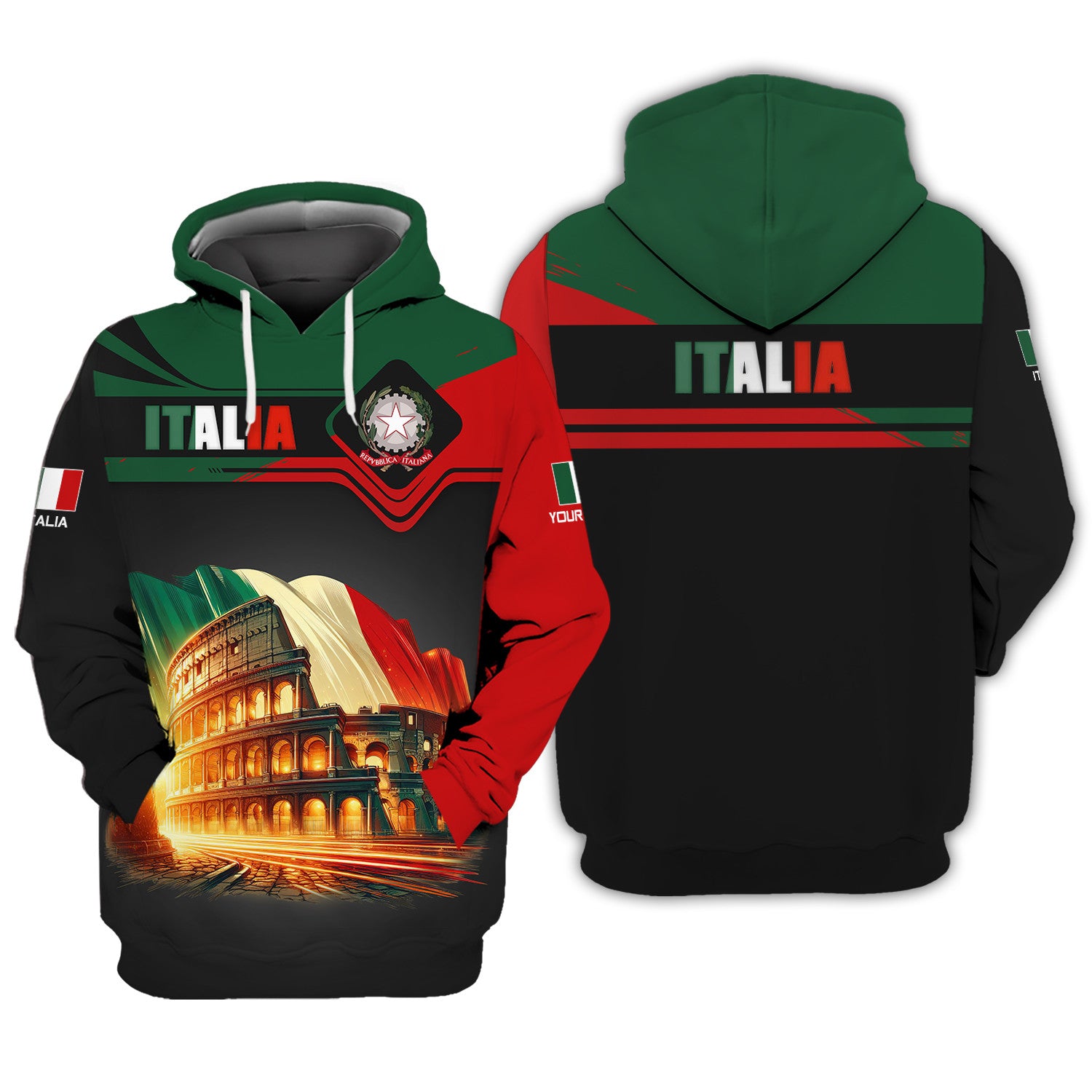 Colosseum Italy Personalized Name 3D Full Print Shirt Gift For Italy Lovers